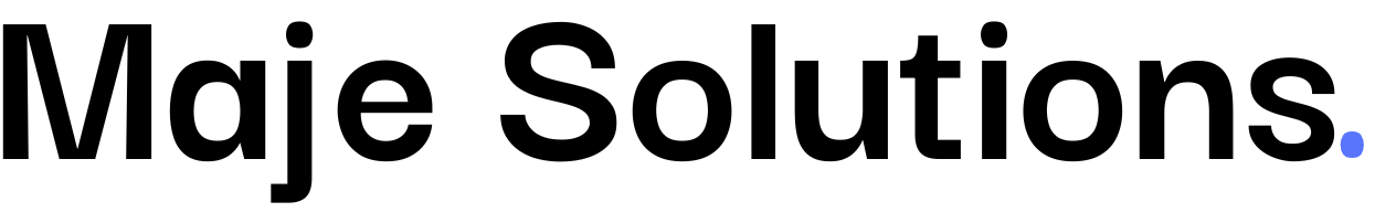 Logo de MAJE Solutions, société de conseil en optimisation organisationnelle et outils métiers pour TPE et indépendants.